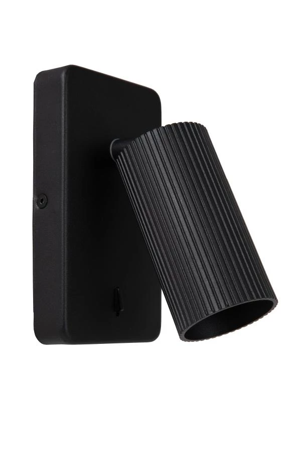 Lucide CLUBS - Lámpara de cabecera / Lámpara de pared - 1xGU10 - Negro - apagado